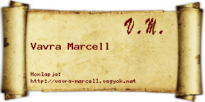 Vavra Marcell névjegykártya